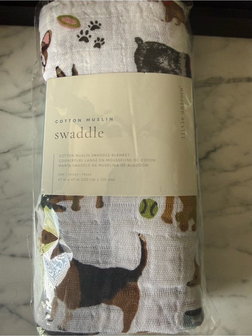 Brown & Green Animal Motif  Swaddle